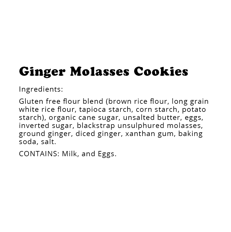 GlutenFree Ginger Molasses Cookie Shelf Stable (12 Pack) WOW Baking