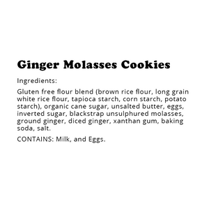 Gluten-Free Ginger Molasses Cookie Individually Wrapped, Shelf Stable (12 Pack)