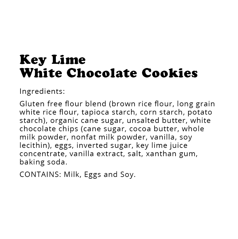 Gluten-Free Key Lime White Chocolate Cookie, Individually Wrapped, Bakery (12 Pack)