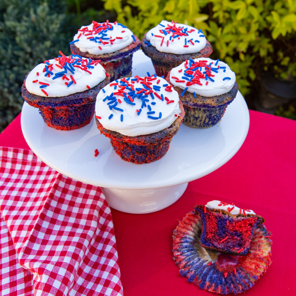 July 4th Marbled Cupcakes