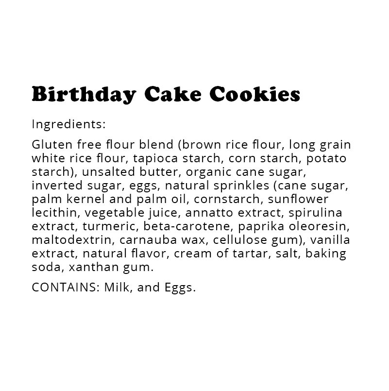 1oz GlutenFree Birthday Cookies (Case of 48) WOW Baking Company