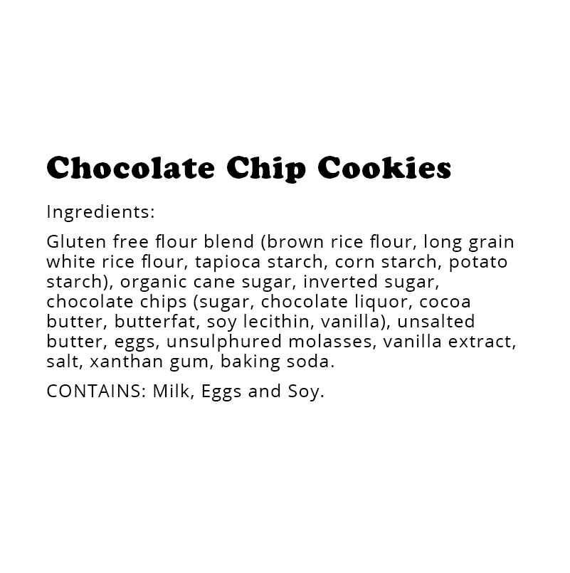 1oz Gluten-Free Chocolate Chip Cookie (Case of 48)