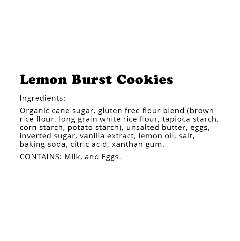 Gluten-Free Lemon Burst Cookie Individually Wrapped, Shelf Stable (12 Pack)