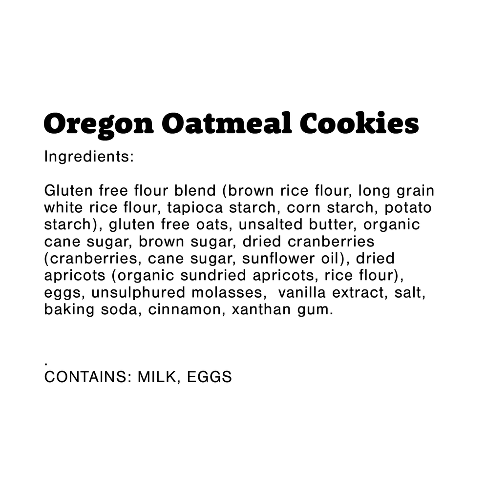 Gluten-Free Oregon Oatmeal Cookie, Individually Wrapped, Bakery (12 Pack)