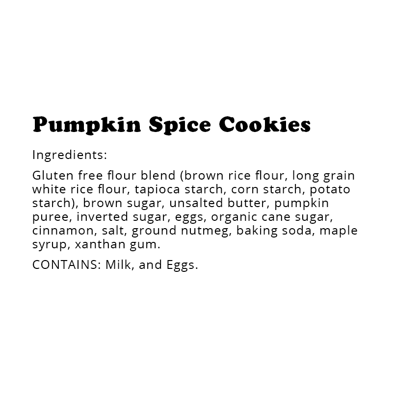 Gluten-Free Pumpkin Spice Cookies Bakery Tubs (6 Pack)